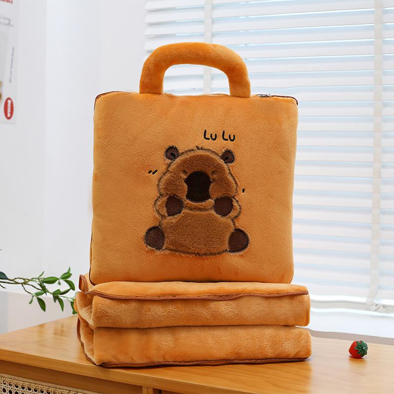 

New Capybara Air Conditioner Is Carried By Girls In Office With Large Capacity Crape Backrest Blanket Birthday Gift Quality 35cm blanket 1 * 1.6m [0.4kg]