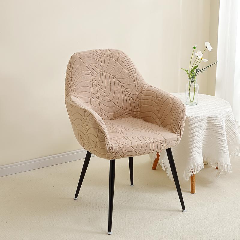 

High Arm Chair Cover Jacquard Leaves Dining Chair Covers Stretch Home Armchair Seat Slipcover Hotel Party Wedding Chairs Decor 1pc Chair Cover