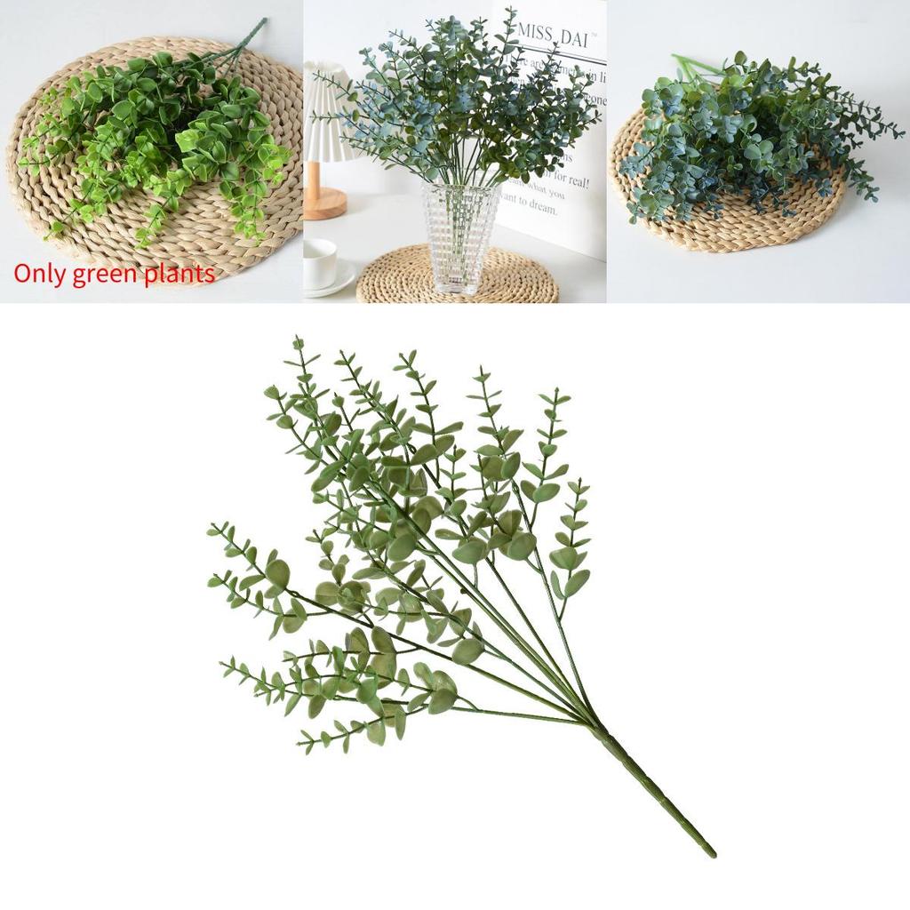 Faux Eucalyptus Robusta Smith Branch With 5 Fangs For Wedding Decor And Outdoor Ornamentation