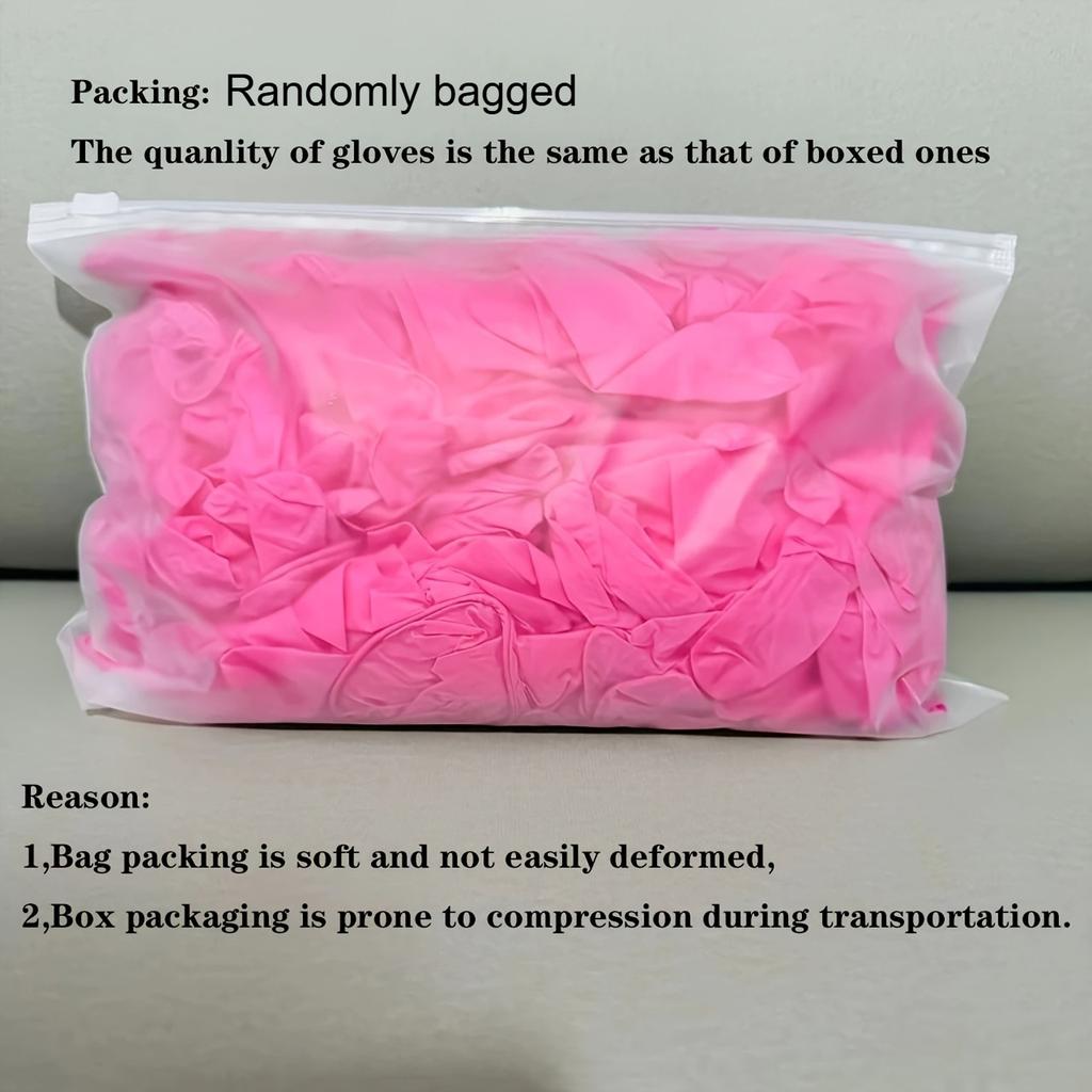 50pcs Deep pink disposable nitrile gloves, suitable for home cleaning, pet care, hair dyeing(M/L size), home cleaning gloves