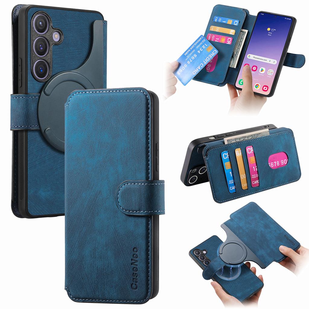 For Samsung Galaxy S24 Magnetic Case CASENEO Detachable Leather Phone Wallet Cover