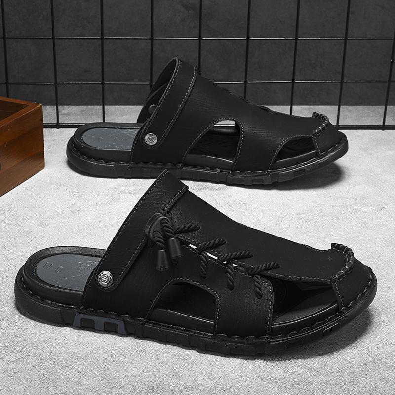 Fashion CYYTL Mens Slippers Casual Summer Shoes Beach Sandals Outdoor Slides Leather Walking Comfort Luxury Designer Fashion Lightweight