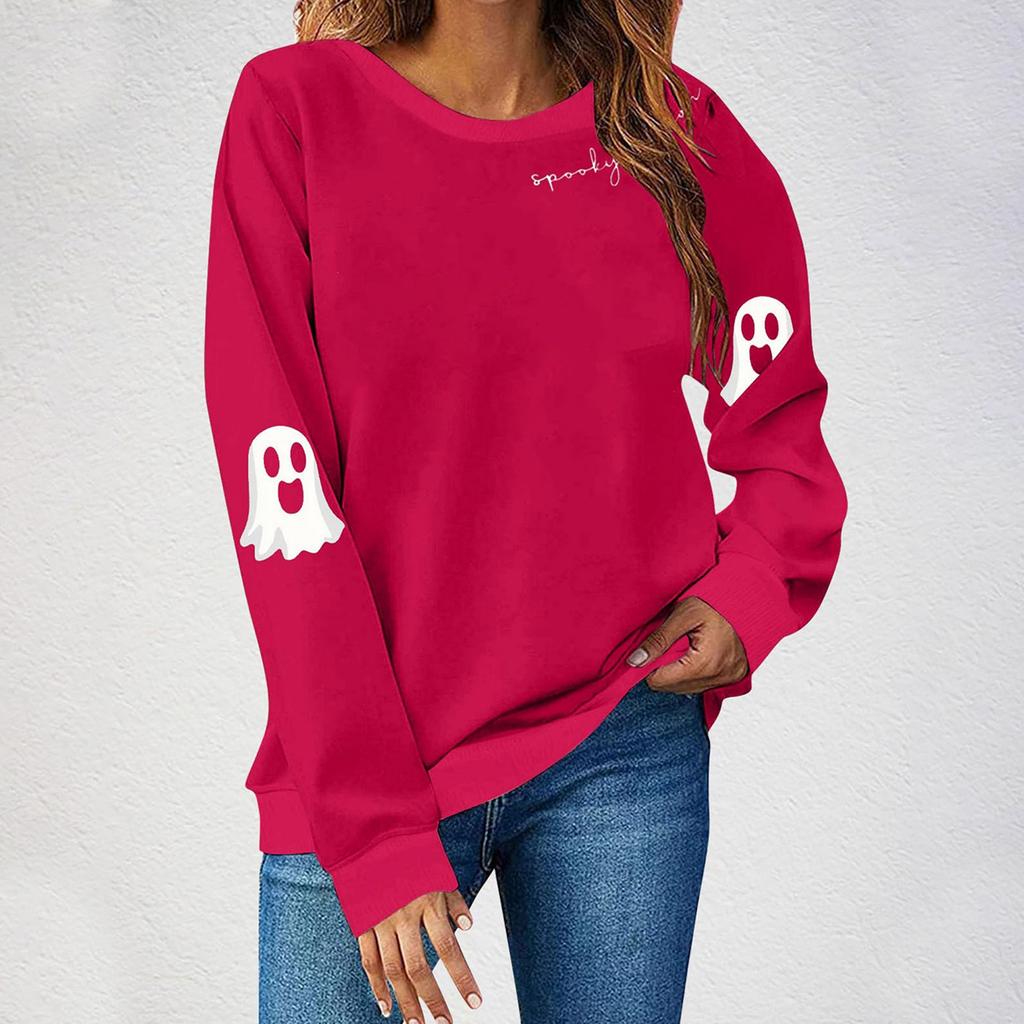 Women Tops Women's Long Sleeve Sweatshirt Casual Crewneck Loose Fit Pollover Fleece Tops