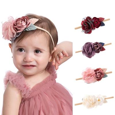 Baby-Stirnband in Blumenform, weich, bequem, Rose, kreatives Baby-Imitat-Blumen-Stirnband für Kleinkinder