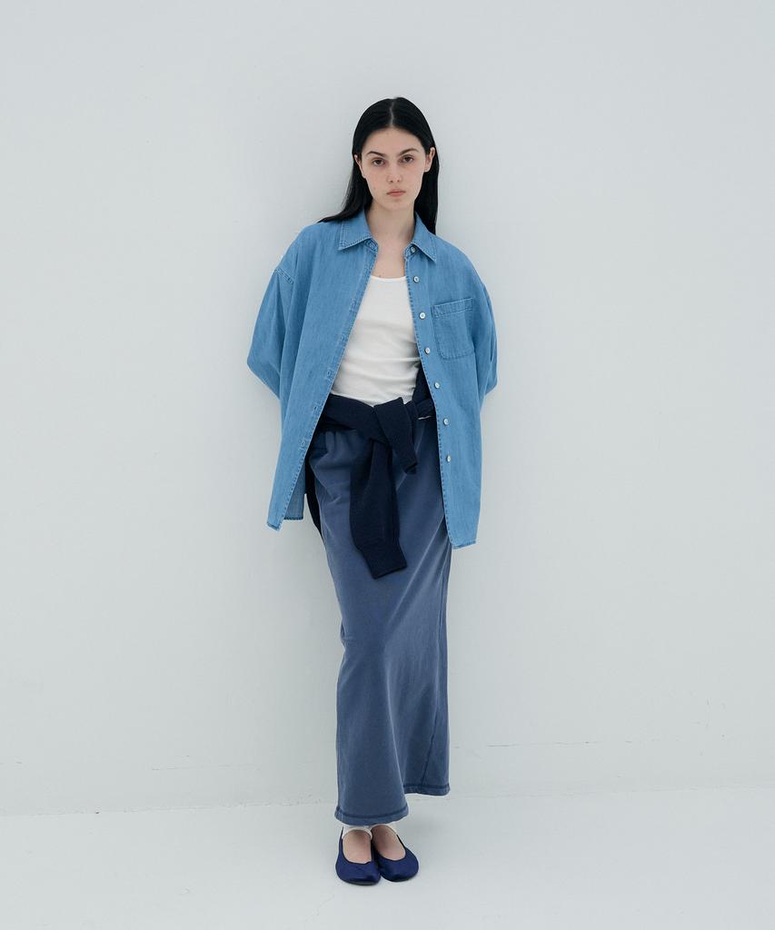 Jeonggamseutyudio Pigment Dyed Sweat Maxi Skirt_2 Color