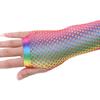 Elasticity Fashion Girl For Women Long Half Finger Short Half Finger Nylon Fishing Net Gloves Rainbow Color Gloves Arm Sleeves