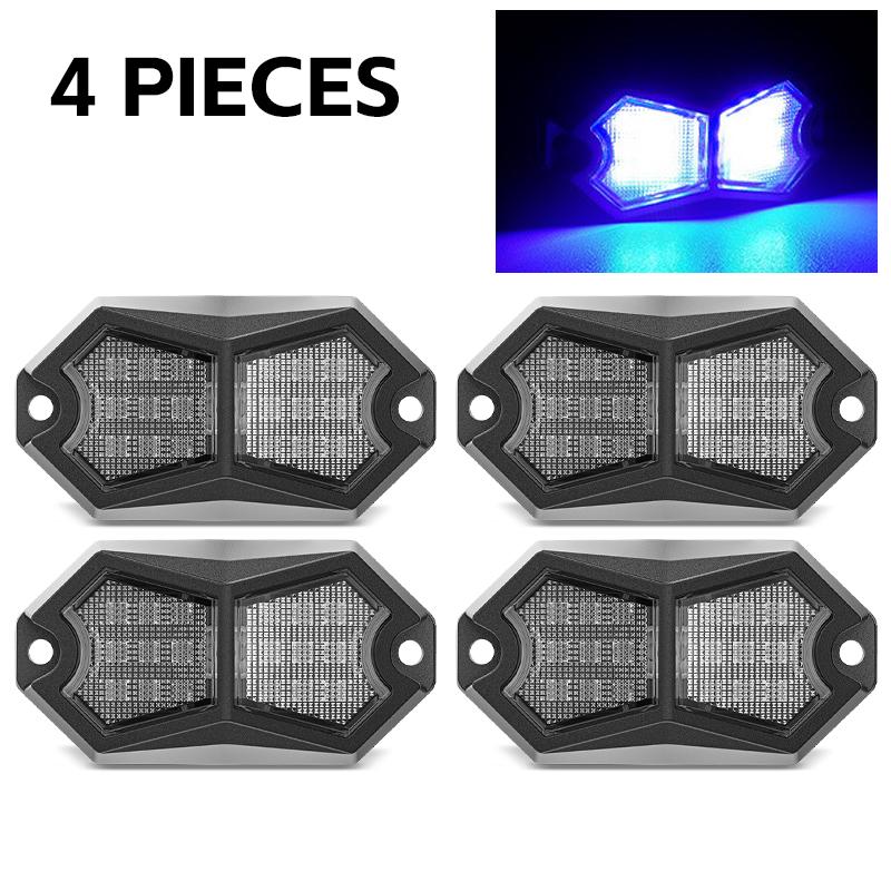 18 LED Rock Chassis Lights Red White Blue Neon Car Underglow Bottom Decoration Lamp 12V 24V for Offroad Truck SUV ATV Boat Van