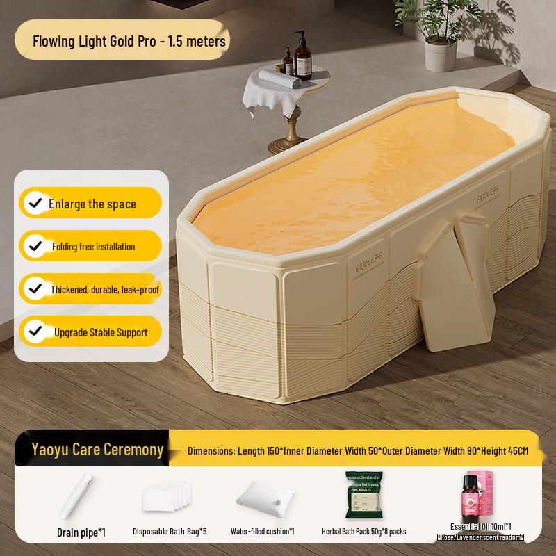 Foldable Full Body Bath Tub for Adults & Couples - Compact Household Bath Basin & Children's Sitz Bath