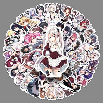 50 Sexy Anime Maid Stickers: Japanese Style Beauty Decorations for Computers