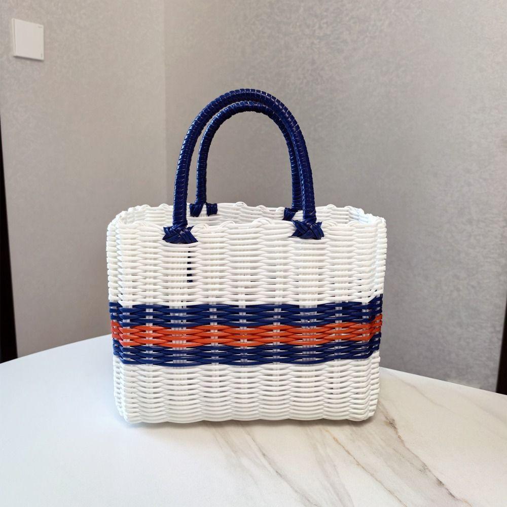 Imitation Rattan Storage Basket Square Woven Handbag Creative Hanging Baskets Flower