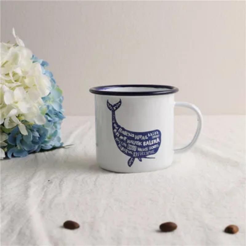 Outdoor Back To Ancients Creative Enamel Camping Mug 300ml Metal Enamel Coffee Tea Camping Hiking Backpacking Fishing Picnic