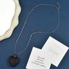 Wooden Wood Love Long Autumn And Winter Necklace Women'S Fashion Versatile Bead Chain Sweater Chain