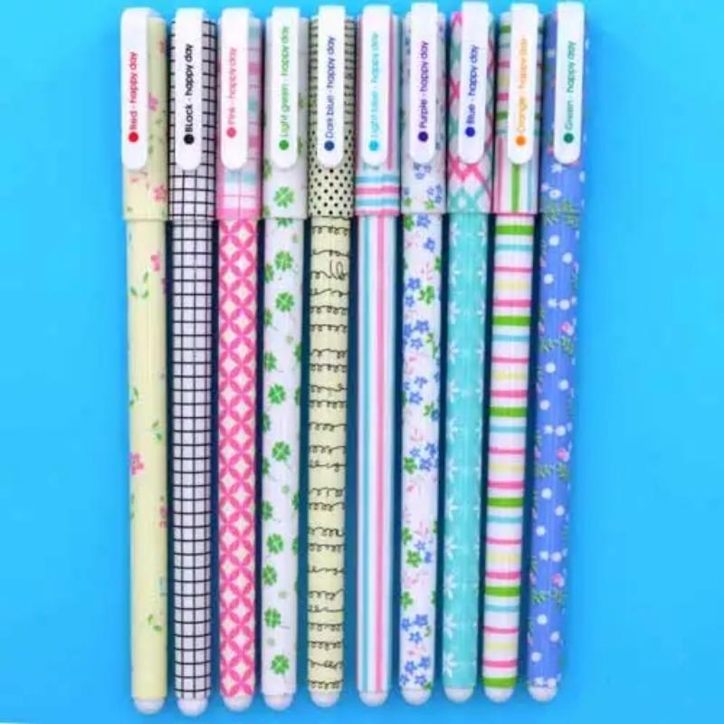 10 Pcs/Kit Adorable Color Pen Flower Animal Starry Star Sweet Flora Colored Gel Pen 05mm Pens for School Kawaii Korean Stationary