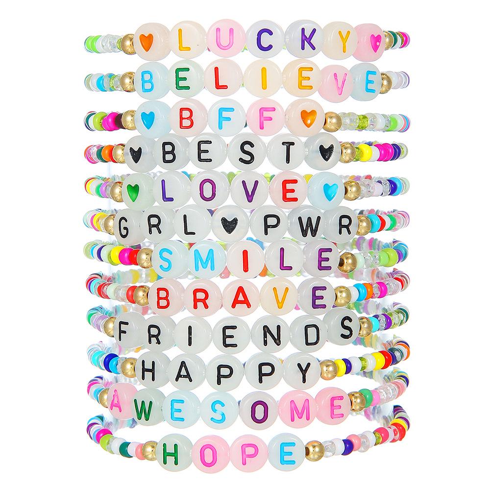 16-Piece Colorful Rice Bead Taylor Bracelet Set - Bohemian Swiftie Style