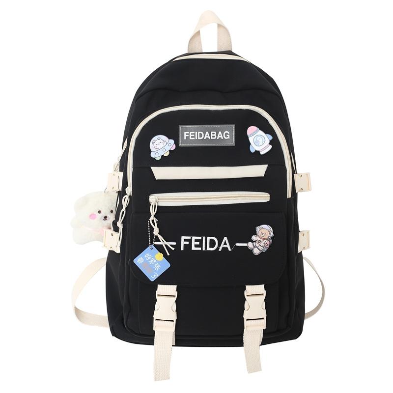 Schoolbag new schoolbag female junior high school Korean version large capacity double backpack primary school students third to sixth grade cute