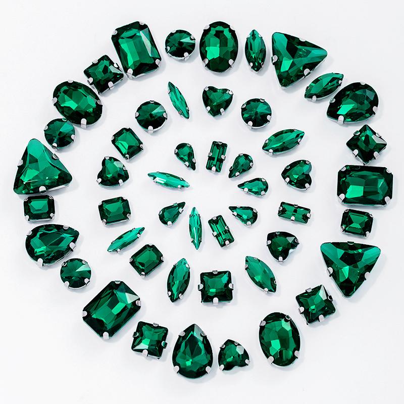 

Серебряные коготь Стразы Установка Форма Смешать Прозрачный Желе Конфеты AB Стекло Кристалл Пришиваем Стразы Свадебное Платье Обувь Сумки Сделай Сам Отделка 50Pcs изумрудный