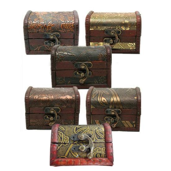 Vintage Jewelry Pearl Necklace Bracelet Storage Organizer Wooden Case Gift Box