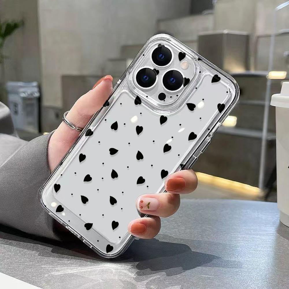 Phone Case For Samsung S25 Ultra Funda Galaxy S24 S23 FE S22 S21 S20 FE S10 Plus Silicone Transparent Love Heart Covers Carcasa