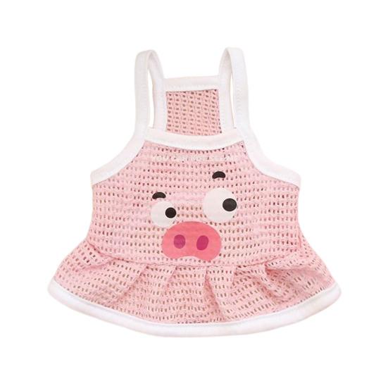 

Летние майки для собак, дышащая майка без рукавов для питомца, мультяшный полый жилет для питомца с плиссированным подолом для маленьких и средних собак и кошек XXL розовый