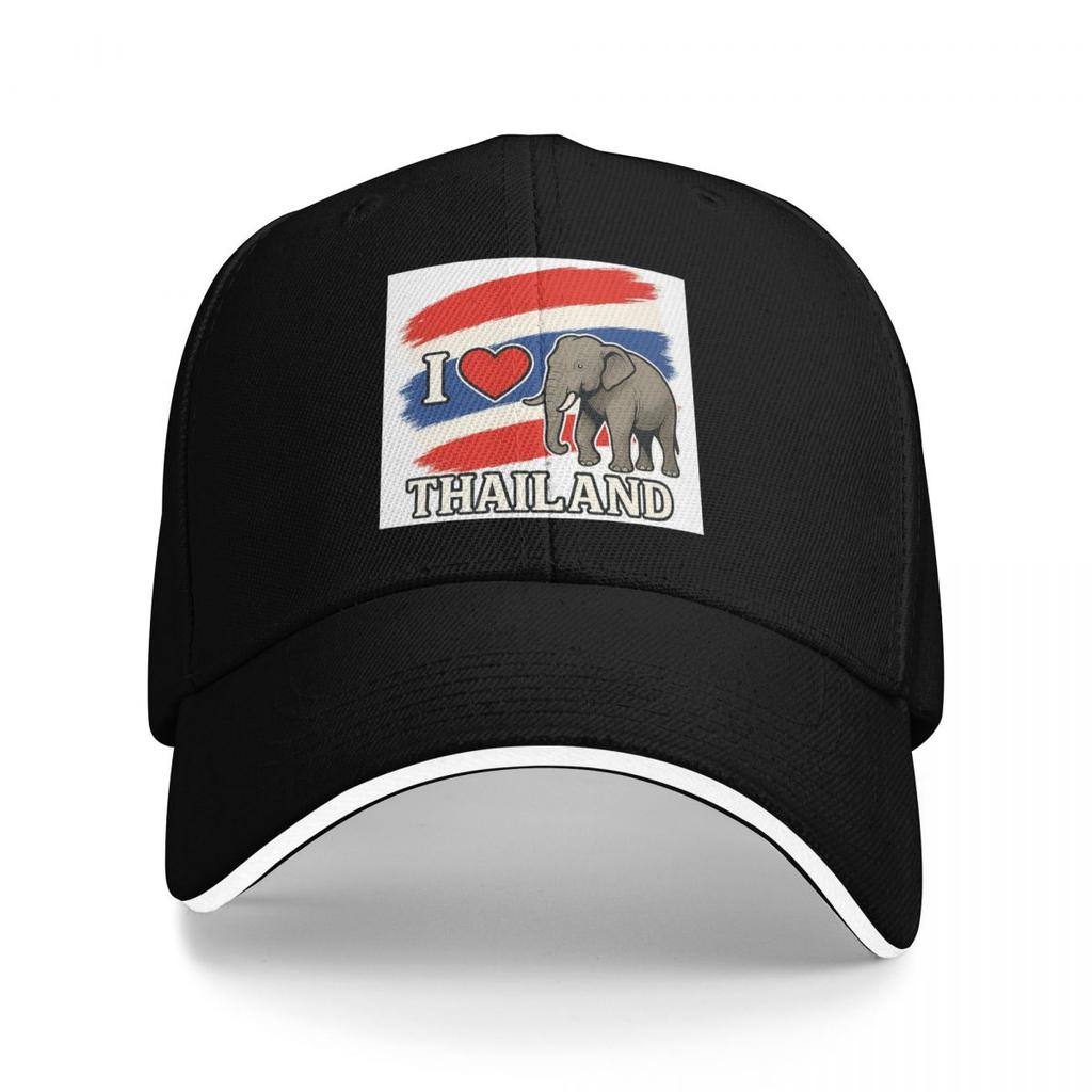 I Love Thailand With Elefant Baseball Caps Snapback Baseball Hats Breathable Casual Casquette Outdoor for Men And Women