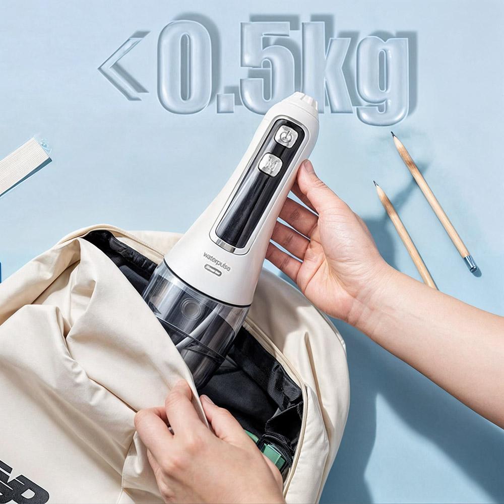 Přenosný ústní irigátor 6 režimů čistič zubů IPX7 vodotěsný zubní vodní flosser bělení zubů 320 ml zubní voda 5 trysek