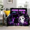 1PC Custom Name Neon Cat Dreamscape Flannel Blanket Versatile,all-season Throw Suitable for the Living Room,bedroom,camping,travel,and Gift