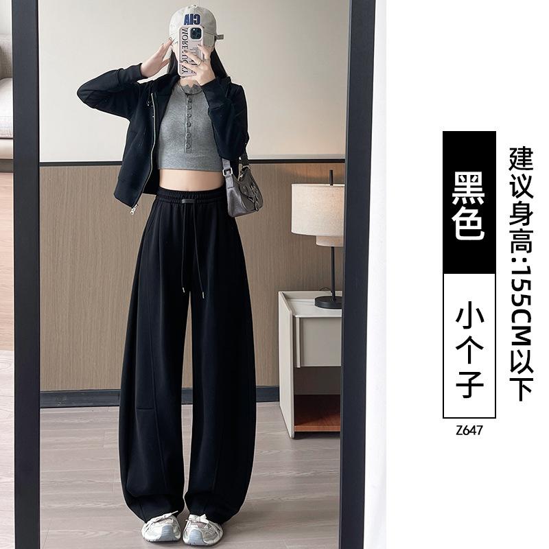 Gray Scimitar Wide-legged Women's New Spring and Autumn Small Lazy Loose Drape Casual Straight Sweatpants