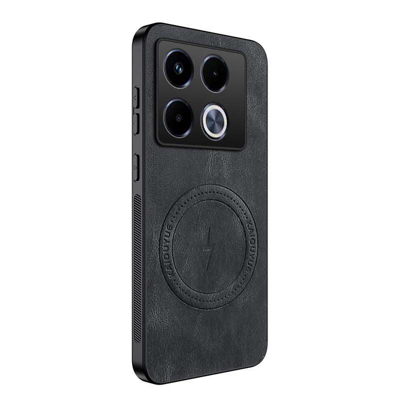 

Для Infinix Note 40 Новый Стиль Кожаный Чехол для Телефона Для Infinix Note 40 Pro Для Magsafe Магнитная Беспроводная Зарядка Чехол Note40 Чехлы Note 40 4G чёрный