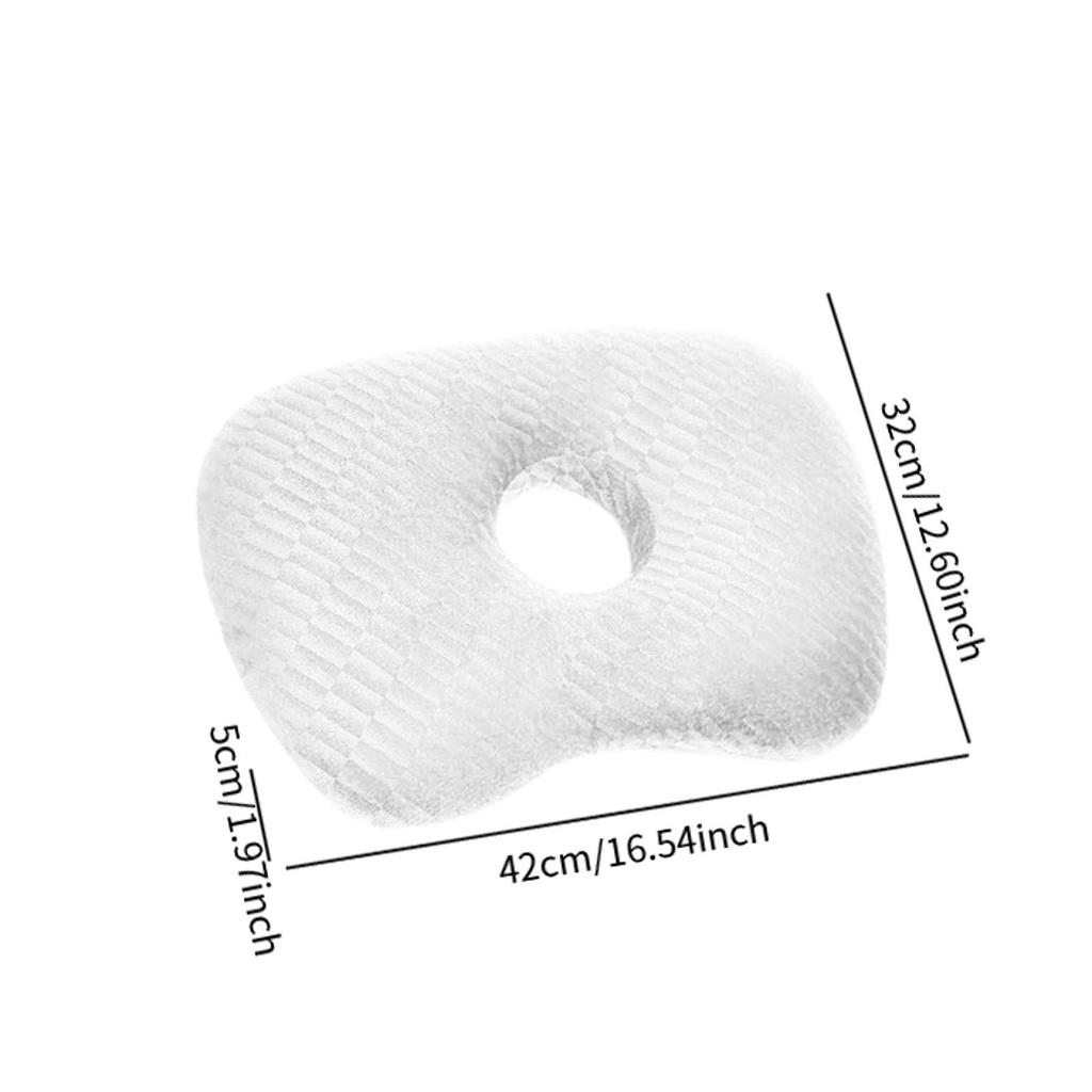 Ear Piercing Pillow Soft Fleece Guard Orthopedic Pillow with Ear Hole for Side Sleepers Office Travel
