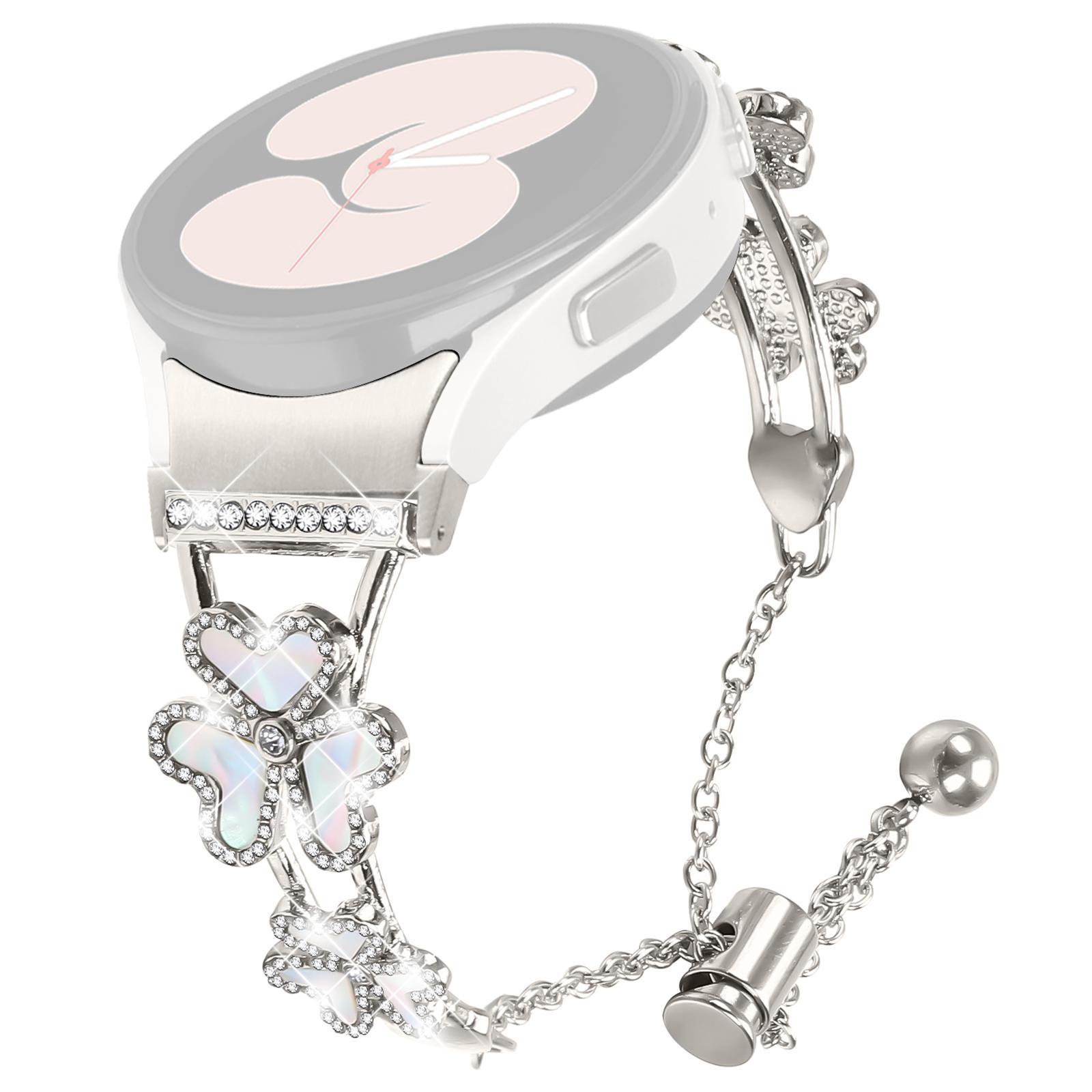 

Металевий ремінець зі швидкознімним з єднувачем для Samsung Galaxy Watch5/Watch4 40/42/44/45/46мм Ремінець для годинника з декором у вигляді серця та конюшини Starlight