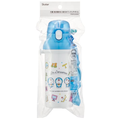 Skater Doraemon Line Design Sanrio Water Bottle, 480ml, Kids', Antibacterial, Child-Friendly, Lightweight, Made in Japan, PSB5SANAG-A