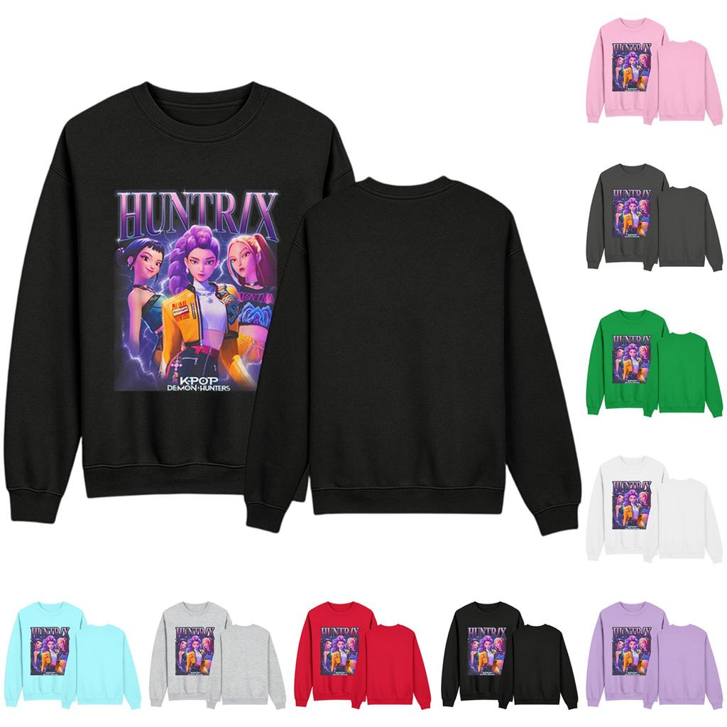 Genser med rund hals for kvinner Høst Grafiske gensere Ferie Langermet Nedsenket skulder Pullover