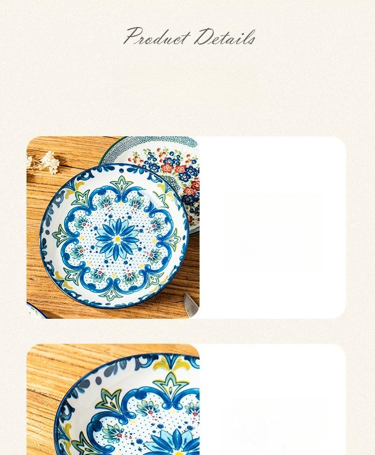 Ceramic bone plate household 6.5 inch small plate cold dish fruit Dim sum plate spit bone dregs plate snack plate