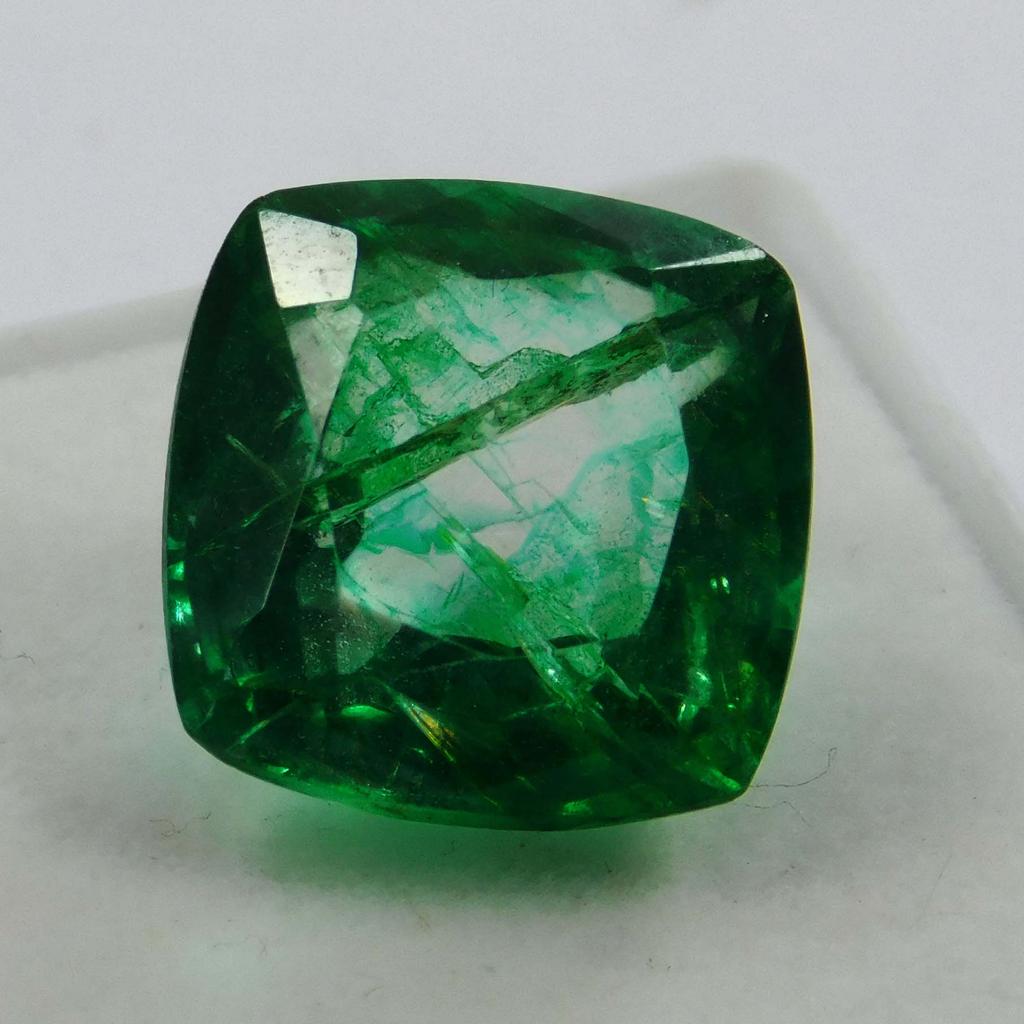 9 Ct Natural Emerald Square Cushion CERTIFIED Green Colombian Loose Gemstone