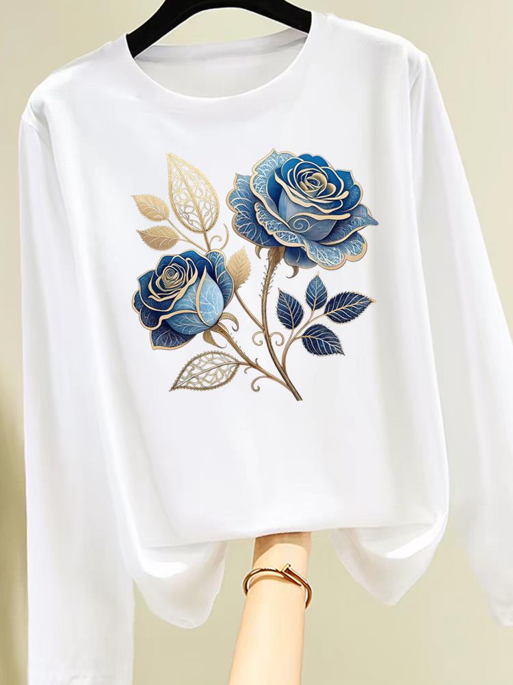 (Asian Size) letter love trend Clothing Women Graphic Tee o-neck Print T Shirt Casual autumn winter spring Fashion Top Long Sleeve T-shirts