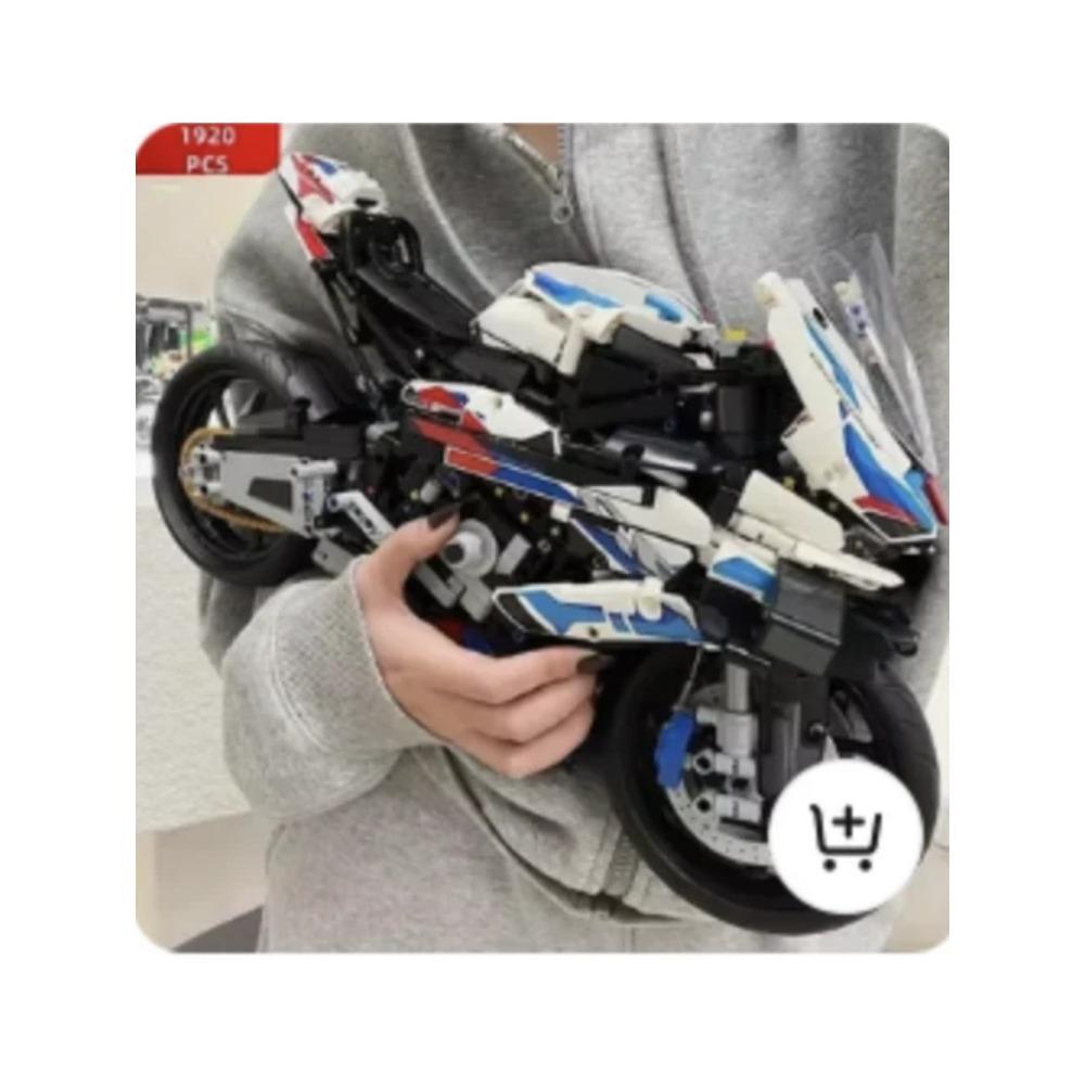 New Motorcycle Building Bocks Simulation Motorcycle Model Decoration Assembly Model Difficult Toy Boy Educational Creature Gifts