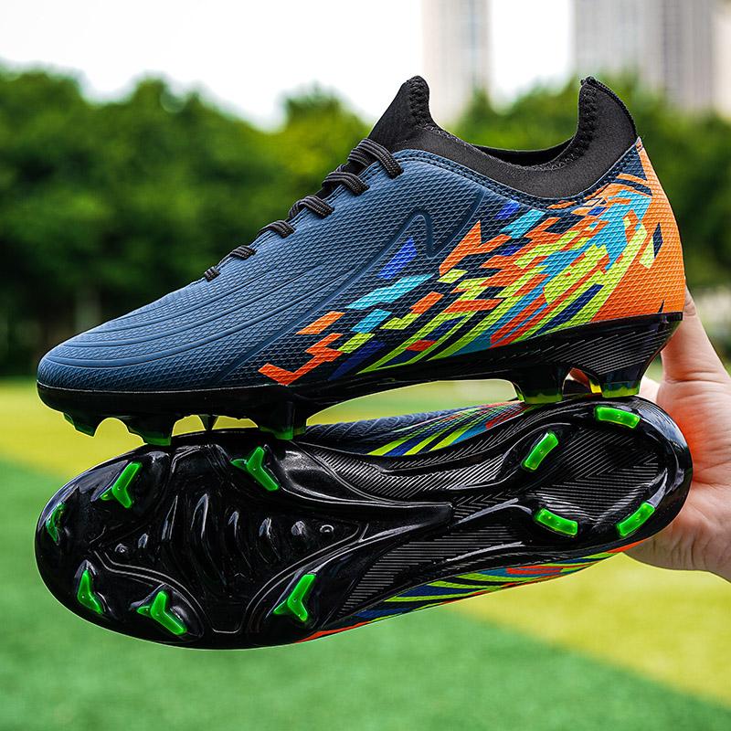 New Men Kids Soccer Shoes Cleats Football Boots Sports Long Studs Shoes for Training Competition