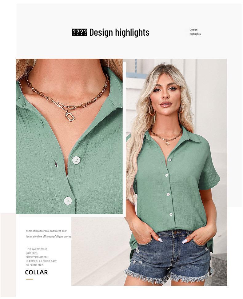 Europäischer & Amerikanischer Stil Damen Einfarbig Kurzarm Locker Bluse T-Shirt, 2025 Kollektion
