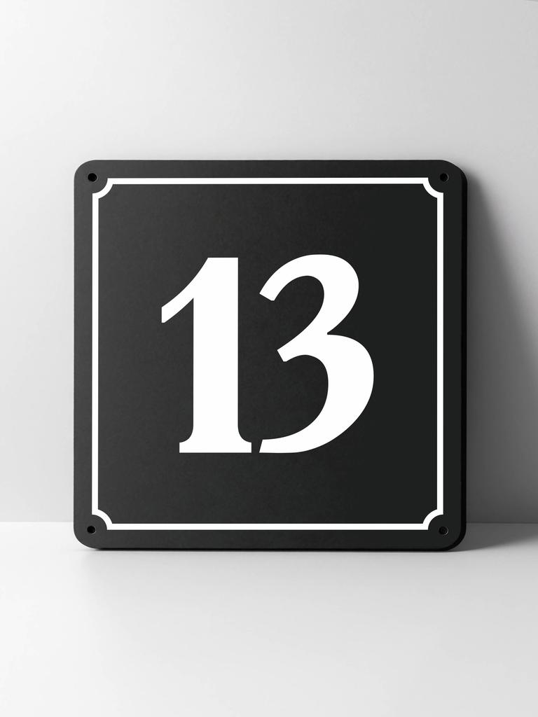 Metal House Number Sign, Black White Contrast, Outdoor Wall Decor for Home Street