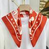 New Handmade Printed Flower Square Scarf Small High-end Versatile Sunscreen Scarf Thin Decorative Scarf for Women