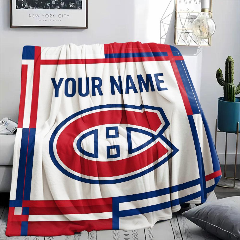 Custom Name,Montreal Canadiens Printed Flannel Blanket, soft throw for bedroom sofa, washable, Christmas present, great gift.