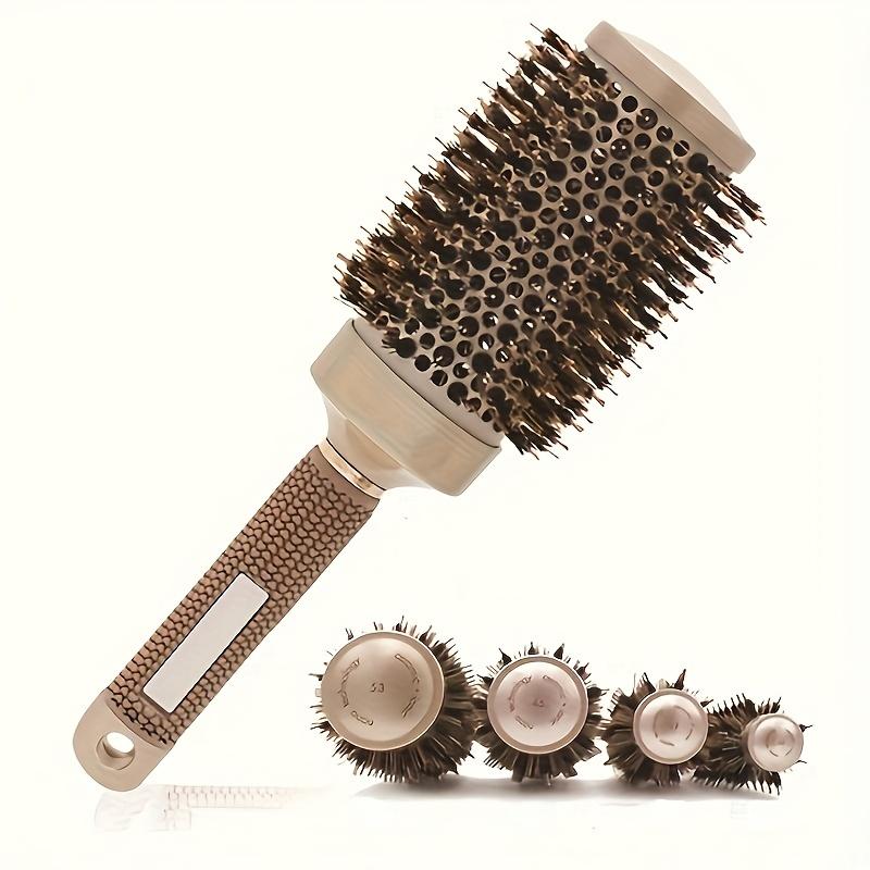 Professional Round Hair Brush with Boar Bristles Ceramic Barrel and Aluminum Tube for Styling and Blow Drying Hair