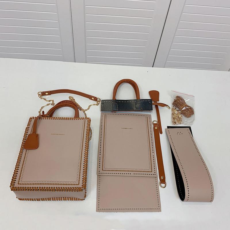 DIY PU kůže Pletení Háčkování Tašky Výroba Materiálová sada pro Ručně vyráběnou Kabelku Peněženku Tašku přes rameno Crossbody Šicí příslušenství
