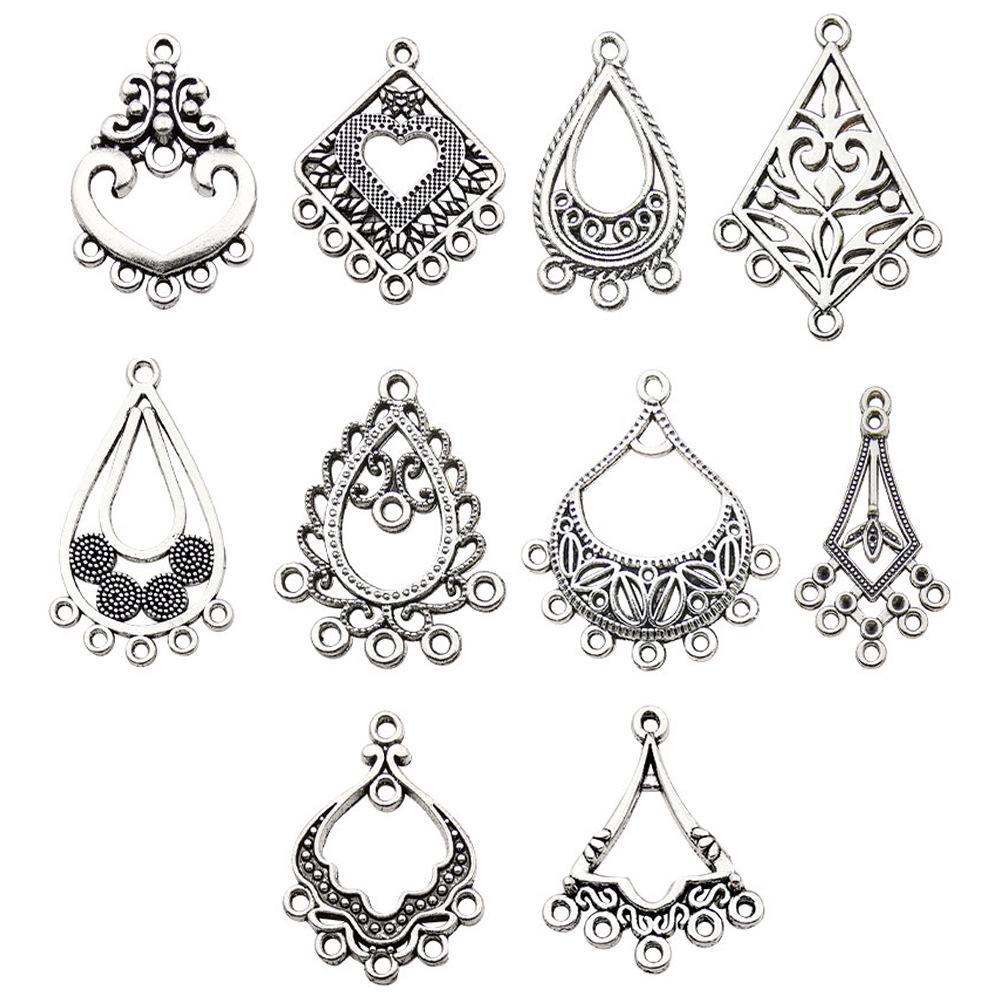 

10 пар: Необычные серьги-крючки с несколькими отверстиями и каффы - Ювелирные аксессуары в древнем стиле