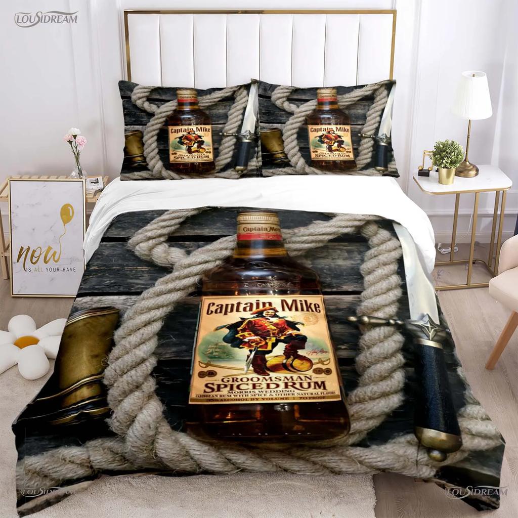 Captain morgan Casal Ganzjahres Bettbezug Bettdecke Bettwäsche Sets Weiche Steppdeckenbezug und Kissenbezüge Junge Einzel-/Doppel-/Queen-/King-Size