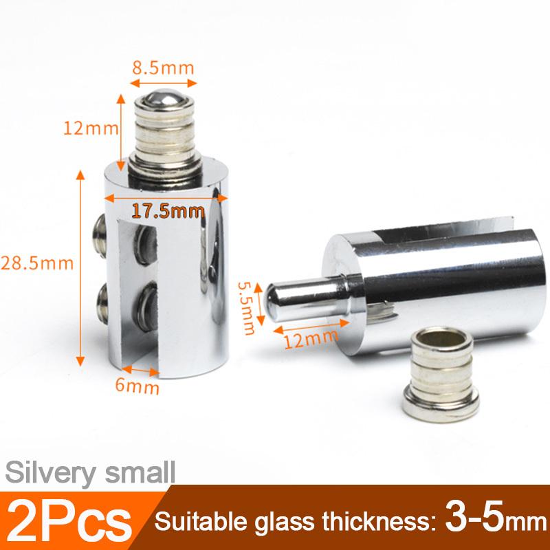 2Pcs Glass Door Active Hinges for Shower Door Pivoted 90 Degree Brass Glass Shower Accessories Screen Clamps Upper and Lower Shaft