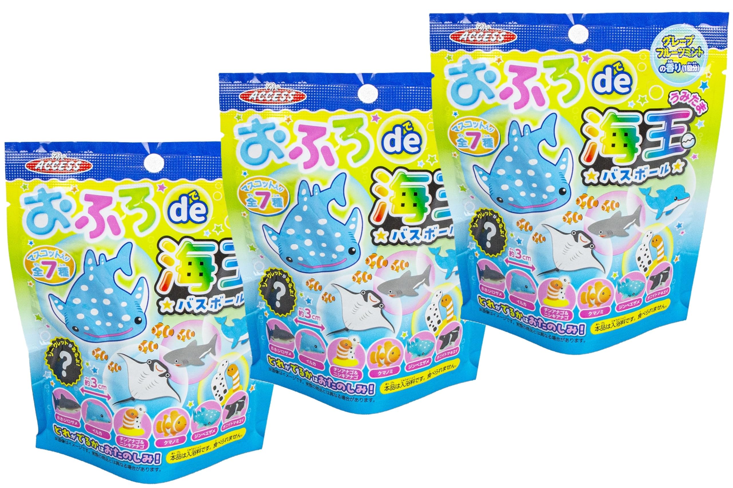 

Набор из 3 шариков для ванны The Access Ofuro de Umidama с добавками для ванны с морским характером, талисманами, товарами, синий