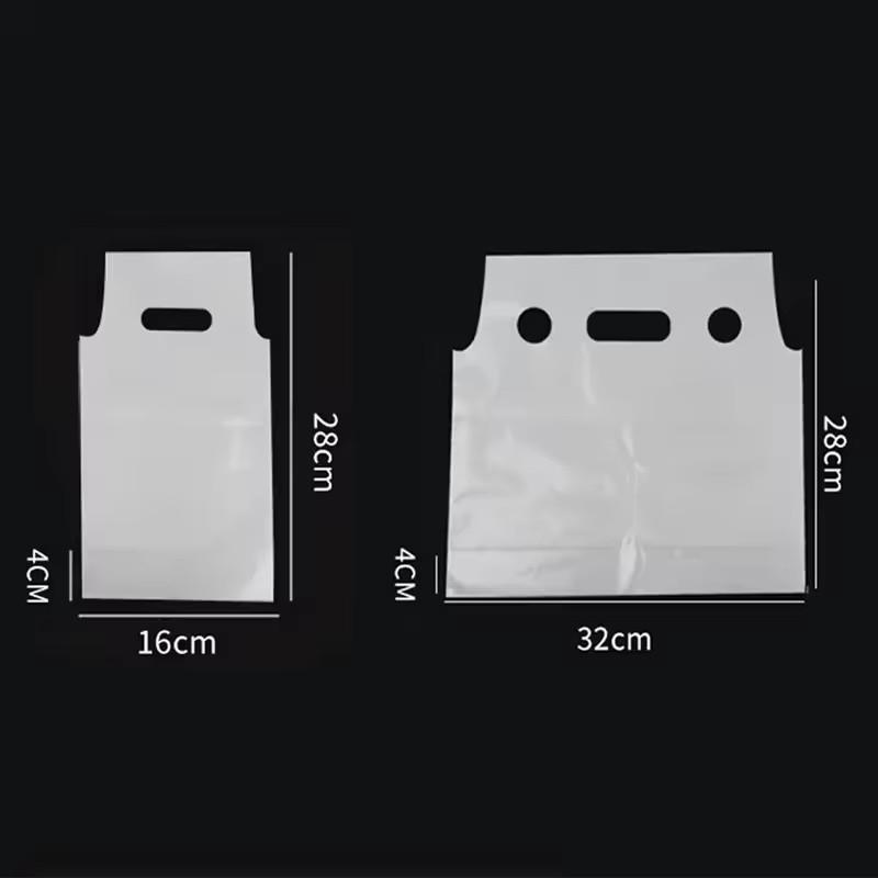 100Pcs Clear Plastic Packaging Bag Single/Double Cup Coffee Take-Away Bags Milk Tea Beverage Storage Bags Tote Carrier Pouches