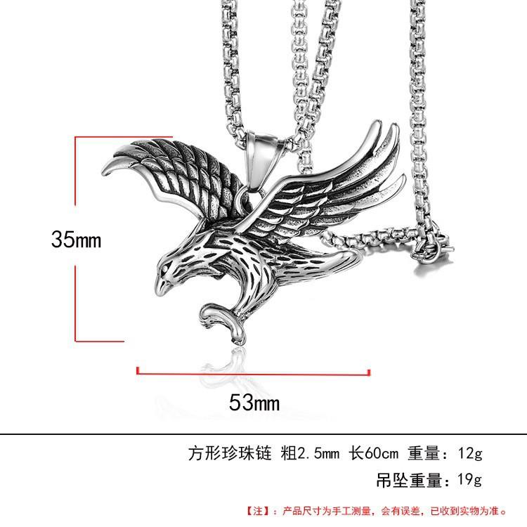 Direct Supply Titanium Steel Eagle Pendant Punk Necklace Retro Trendy Men Stainless Steel Casting Eagle Pendant Pendant
