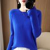 Damen Pullover Herbst Winter Langarm Pullover O-Ausschnitt Warmer Pullover Koreanische Mode Unterziehshirts Lockerer Jumper